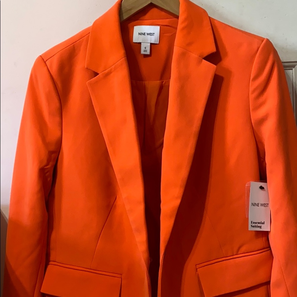 Neon orange Nine West blazer size 6
